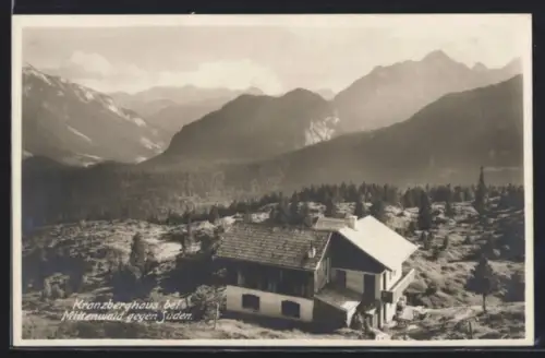 AK Mittenwald, Kranzberghaus gegen Süden