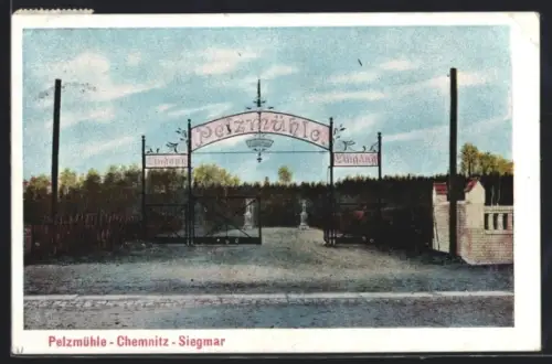AK Chemnitz, Pelzmühle, Eingang
