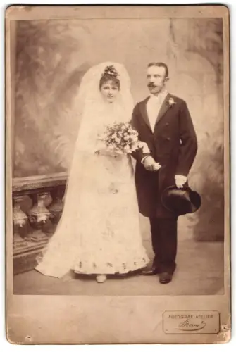 Fotografie Braun, Wien, Währingerstrasse 5, Hochzeitsbild eines Paares