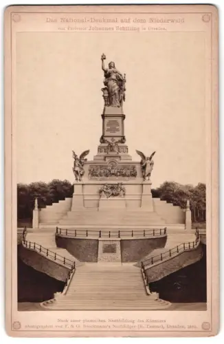 Fotografie F. & O. Brockmann`s Nachfolger, Dresden, Ansicht Rüdesheim, National-Denkmal auf dem Niederwald