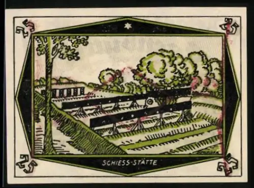 Notgeld Egenbüttel, 25 Pfennig, Blick auf die Schiessstätte