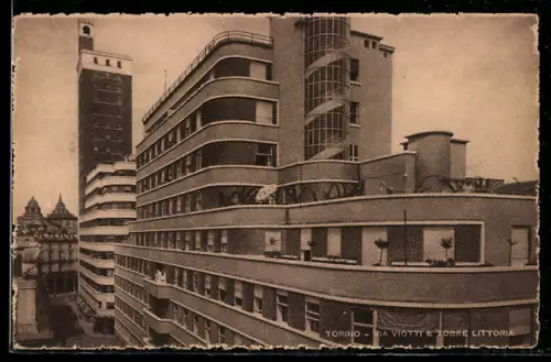 AK Torino, Via Viotti e Torre Littoria