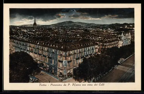 AK Torino, Panorama da P. Nuova con vista dei Colli