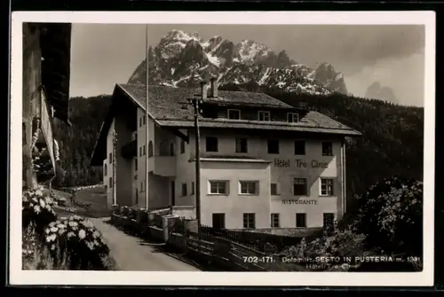 AK Sesto in Pusteria, Hotel Tre Cime con vista sulle Dolomiti