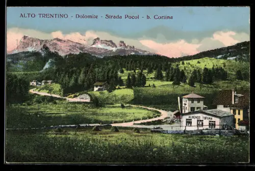 AK Cortina /Alto Trentino, Strada Pocol