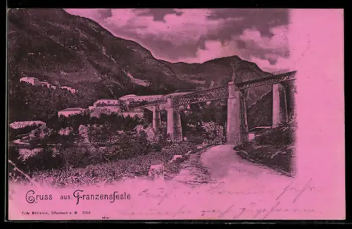 AK Franzensfeste, Vista del viadotto ferroviario tra le montagne