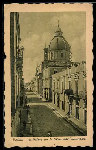AK Barletta, Via Milano con la Chiesa dell`Immacolata