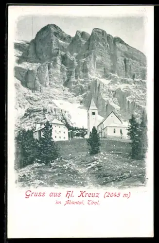 AK Abtei, Heilig Kreuz im Abteital, Ortsansicht mit Kirche