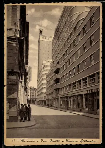 AK Torino, Via Viotti e Torre Littoria
