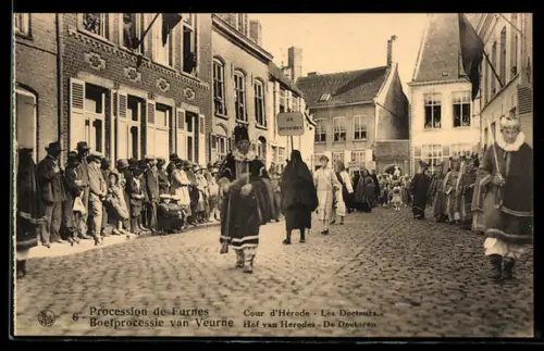 AK Furnes, Procession de Furnes, Cour d`Hérode, Les Docteurs