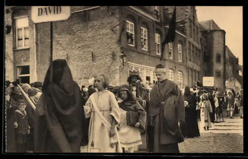 AK Furnes / Veurne, Procession, Le roi David, Boetprocessie, Koning David