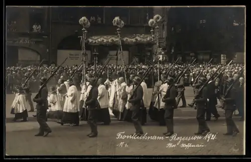 Foto-AK München, Fronleichnam-Prozession 1921