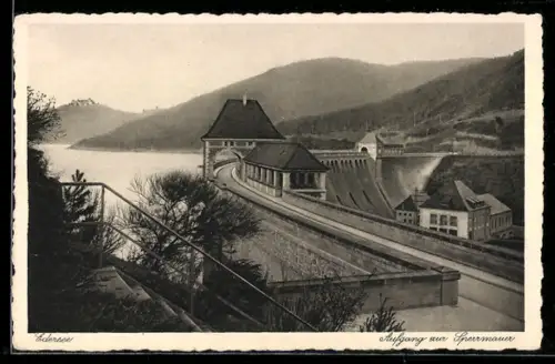 AK Edersee, Aufgang zur Sperrmauer