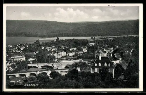 AK Bad Kösen, Ortsansicht mit Brücke und Fluss