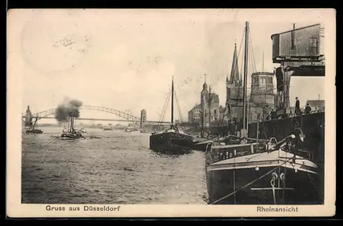 AK Düsseldorf, Rheinansicht
