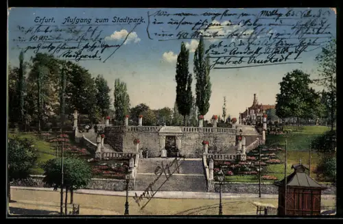 AK Erfurt, Aufgang zum Stadtpark