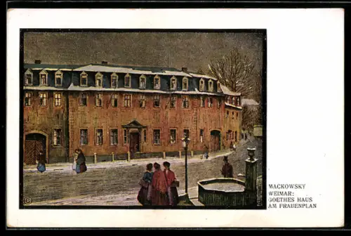 Künstler-AK Weimar, Goethes Haus am Frauenplan