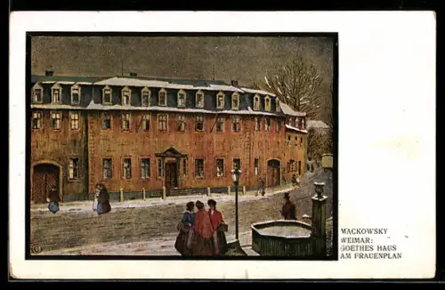 Künstler-AK Weimar, Goethes Haus am Frauenplan