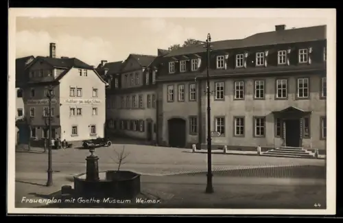 AK Weimar, Frauenplan, Goethe Museum, Gasthaus zum weissen Schwan