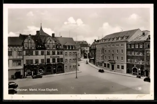 AK Weimar, Markt, Haus Elephant