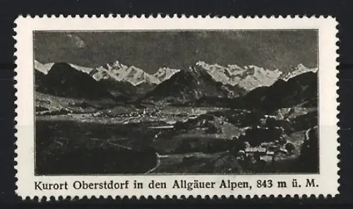 Reklamemarke Oberstdorf, In den Allgäuer Alpen, Bergpanorama