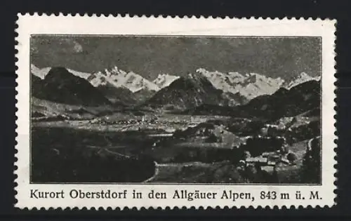 Reklamemarke Oberstdorf, In den Allgäuer Alpen, Berglandschaft