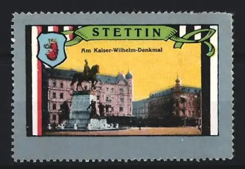 Reklamemarke Stettin, Am Kaiser-Wilhelm-Denkmal, Reiterdenkmal