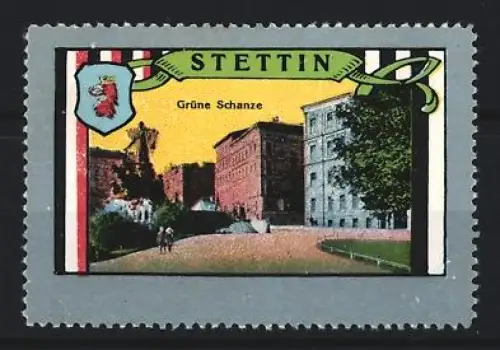 Reklamemarke Stettin, Grüne Schanze, Stadtwappen