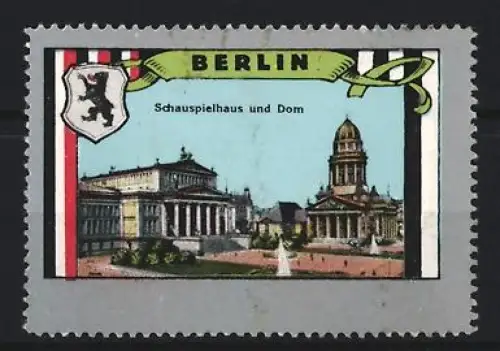 Reklamemarke Berlin, Schauspielhaus und Dom, Berliner Wappen