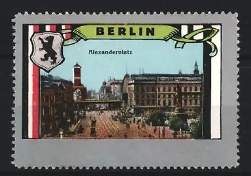 Reklamemarke Berlin, Alexanderplatz, Wappen mit Berliner Bär