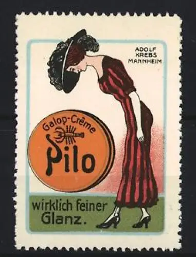 Reklamemarke Mannheim, Galop-Crème Pilo, Adolf Krebs