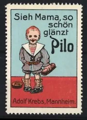 Reklamemarke Mannheim, Adolf Krebs, Schuhputz-Creme