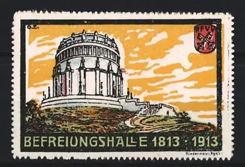 Reklamemarke Kelheim, Befreiungshalle 1813-1913, Befreiungshalle