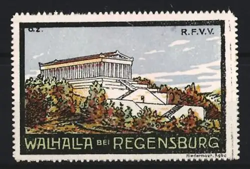 Reklamemarke Regensburg, Ansicht der Walhalla