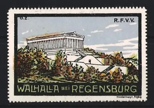 Reklamemarke Regensburg, Ansicht der Walhalla