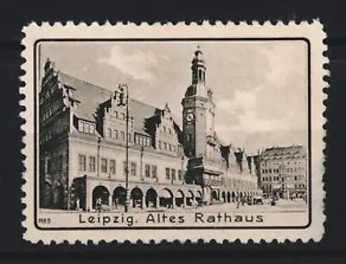 Reklamemarke Leipzig, Altes Rathaus, historische Architektur