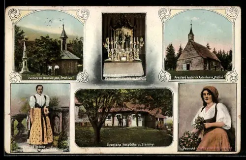 AK Prasivá hora, Prastara hospudka u Slaniny, Vesnická kraska okolí Frydeckého, Prastarý kostel sv. Antonina