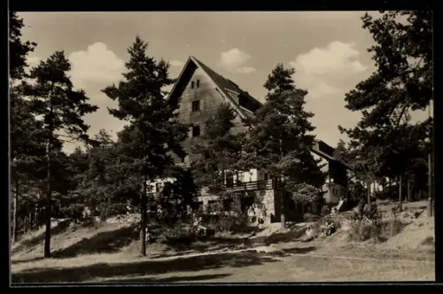 AK Zotavovna Roh Sykovez, Ceskomoravska vysocina, Ortspartie mit Berghütte