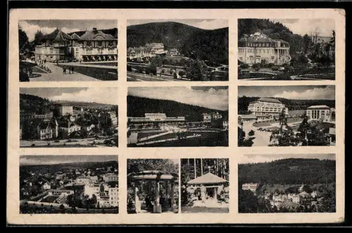 AK Lázne Luhacovice, Hotel, Strassenpartie, Pavillon