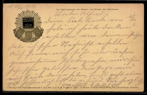 AK Heeres-Gruppe Böhn-Ermolli, österreichisches Heer, Wappen der Verbündeten