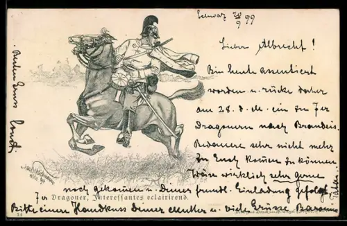 AK Österreichischer Dragoner zu Pferde