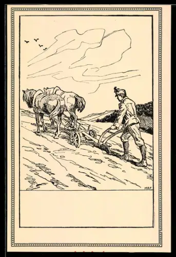 AK Österreichischer Soldat bei der Feldarbeit