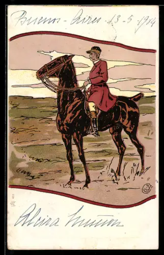 AK Jäger auf seinem Pferd