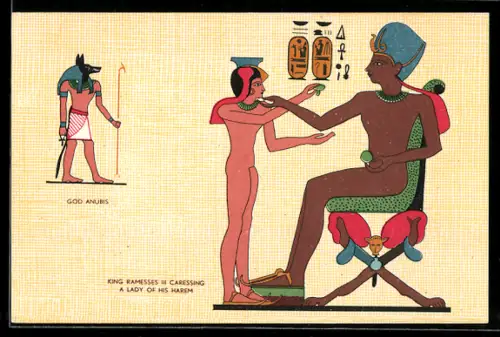 AK Gods and Kings, Anubis, Ramses III mit Haremsdame, Ägypten