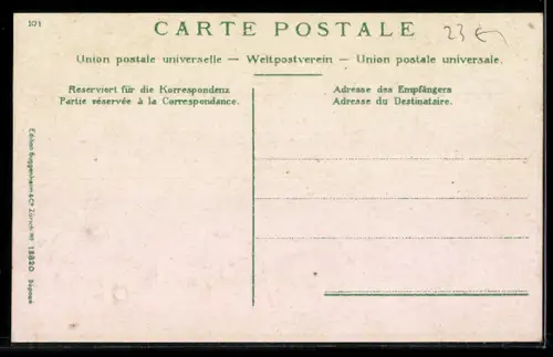Lithographie Alpfahrt, Almauftrieb, Rinder