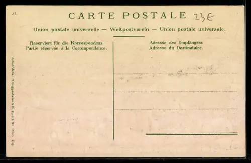 Lithographie Alpfahrt, Almauftrieb, Rinder