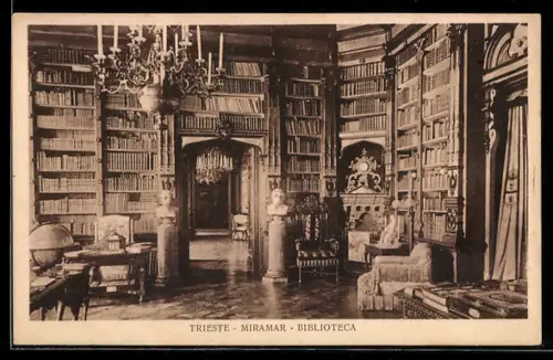 AK Trieste, Miramar, Biblioteca, Bibliothek