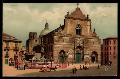 Lithographie Messina, la Cattedrale