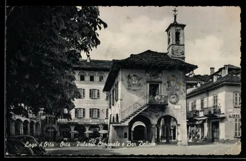 AK Orta, Lago d`Orta, Palazzo Comunale e Bar Delizia