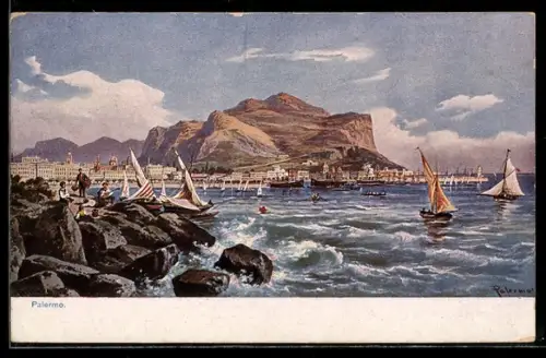 Künstler-AK Palermo, Teilansicht